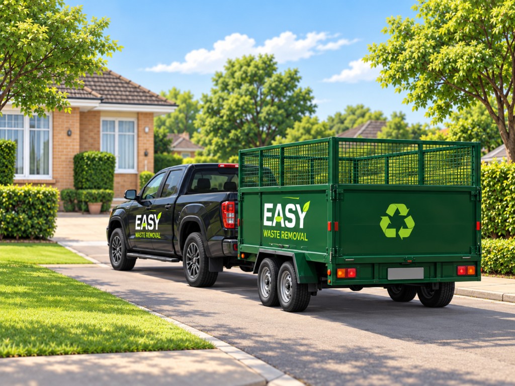 Easy Waste pickup and trailer collecting waste